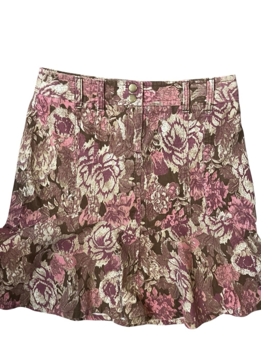 Ann Taylor LOFT Floral Mini Skirt Size 6 Ruffle Hem Boho Feminine - Picture 3 of 8